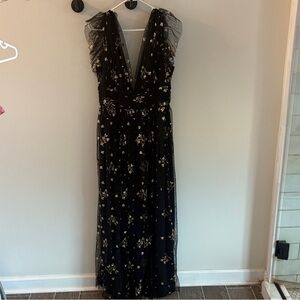 Baltic Born Black and Gold Floral Maxi Dress